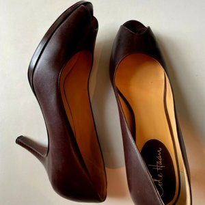 Cole Haan Air Peep Toe Dark Brown shoes Size 10.5
